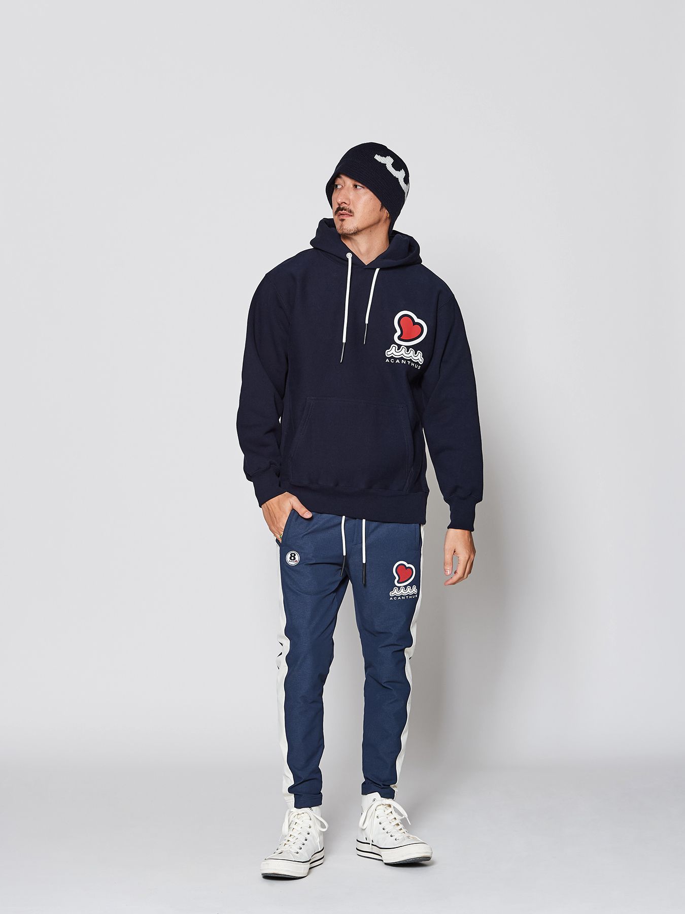 【予約品 】muta sweet muta Hooded Sweatshirts / スウェットパーカー / ネイビー【Acanthus × muta MARINE】