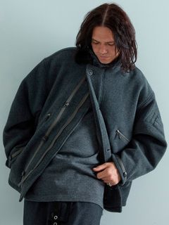 【予約品 6月2日(月) AM10時 締切】MK5 / ウールフライトジャケット / 杢グレー