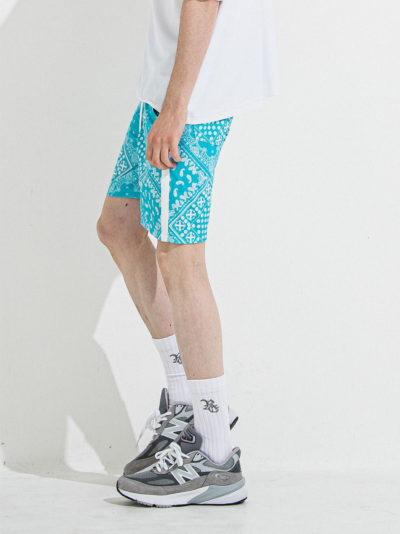 【予約品 】RASH SHORTS / ラッシュガード ショーツ / バンダナブルーグリーン