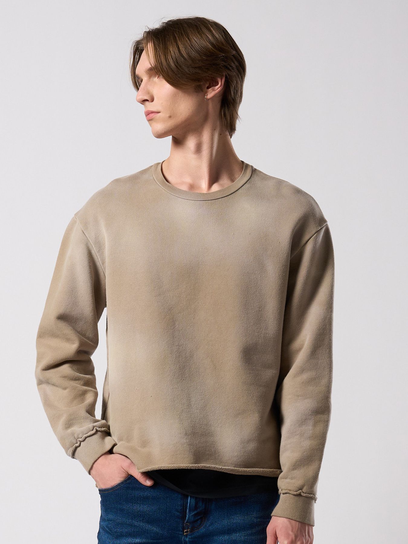 【予約品 4月19日(日) 18時締切】fade cut-off sweatshirt / フェード カットオフ スウェットシャツ / フェードベージュ