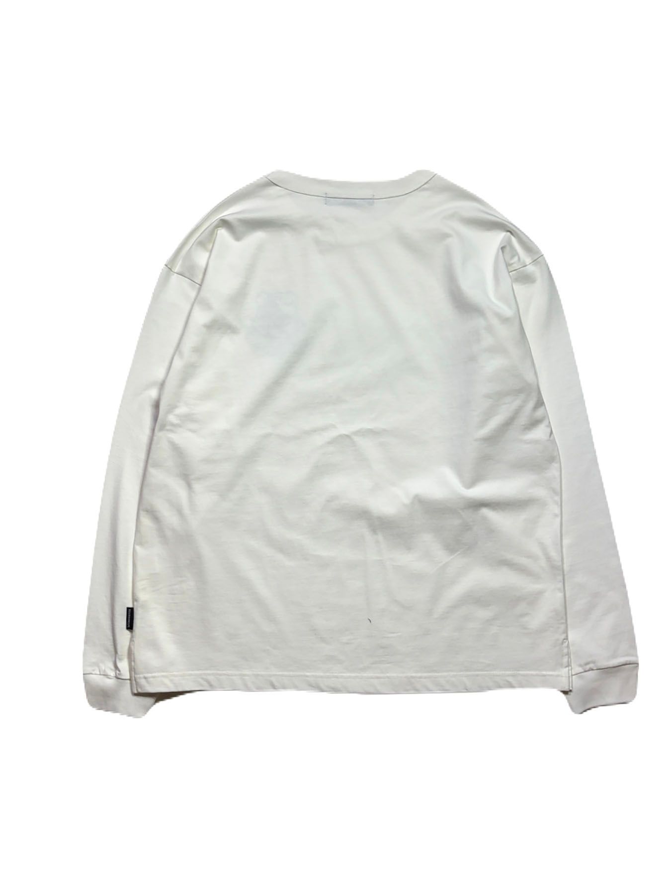 【予約品 3月9日(月) 18:00 締切】ORG/CO L/S T SMILE / スマイルプリント オーガニックコットン ロンT / ホワイト