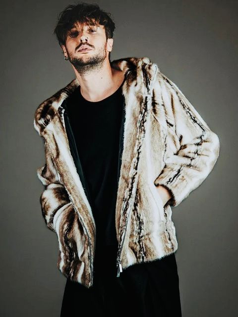 フェイクファーBIGフーデッドBLZ BEIGEベージュ【NO ID.】