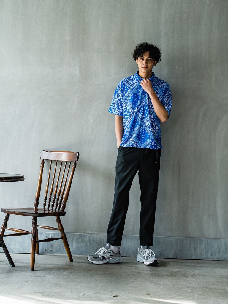 《予約品3月3日18：00締め》 RUSH OVER POLO / ラッシュガードポロシャツ / バンダナブルー