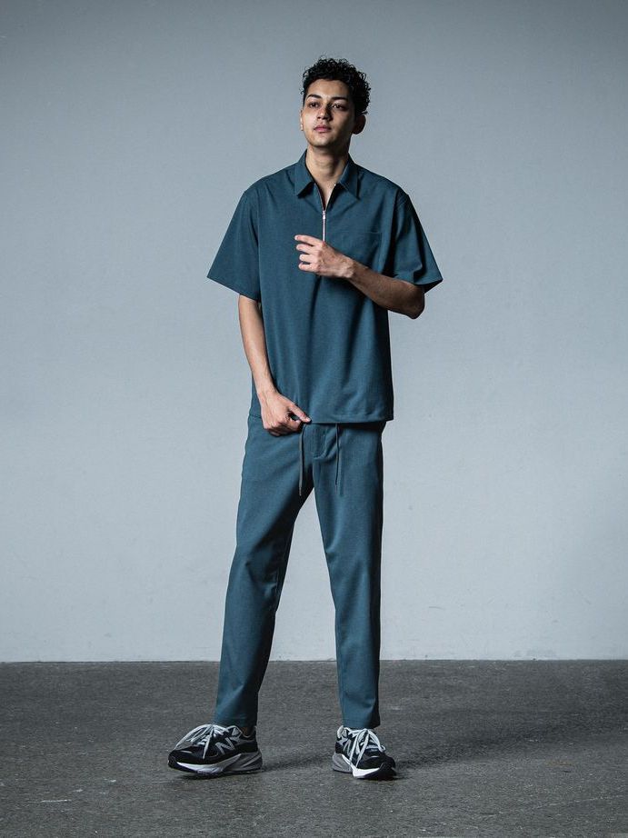 《予約品》 PULLOVER HALF SHIRT  / ハーフジップシャツ / グリーン
