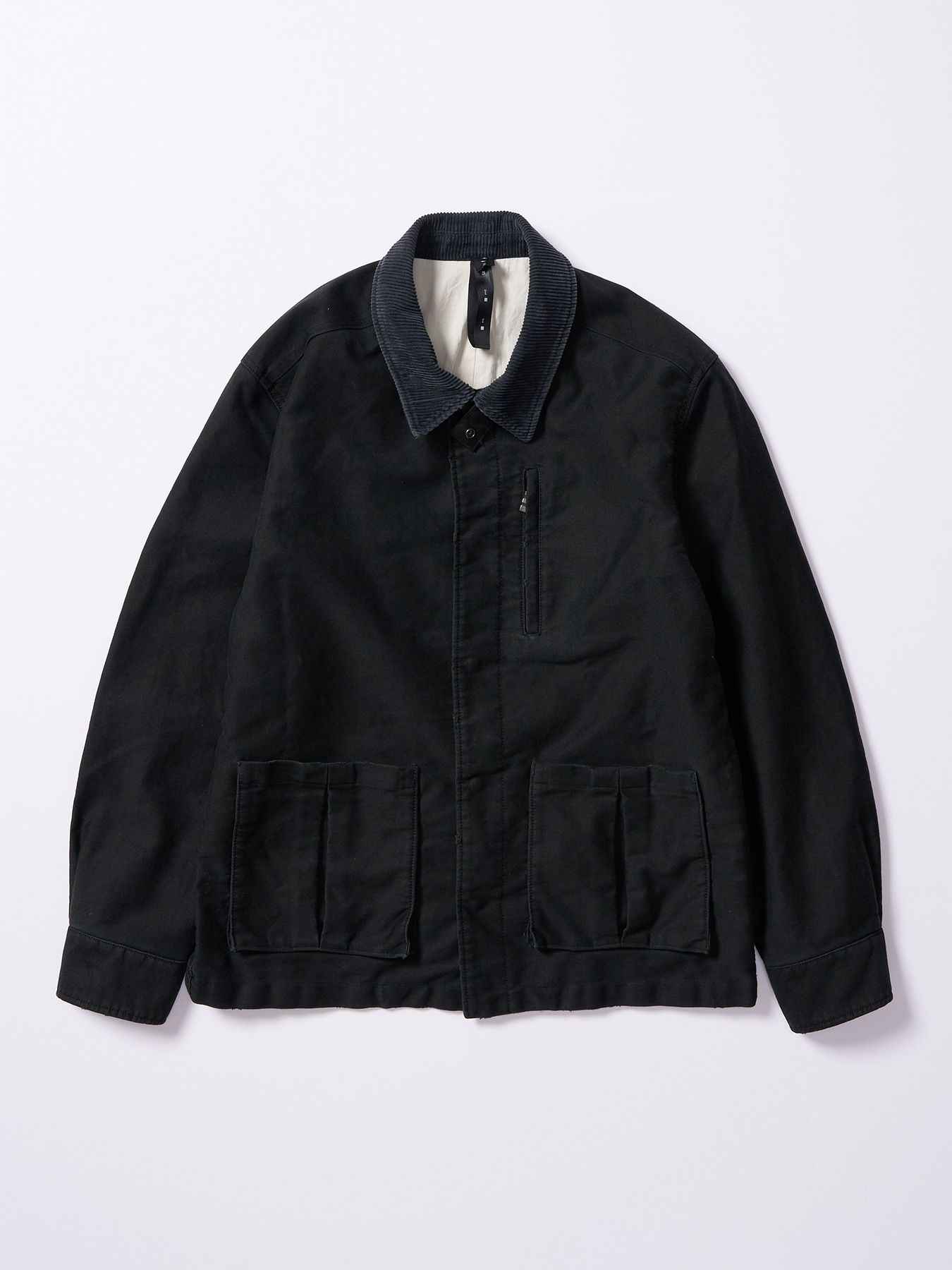 【予約品 4月19日(日) 18時締切】heavy moleskin short coverall jacket / ヘビーモールスキン ショートカバーオールジャケット / ブラック