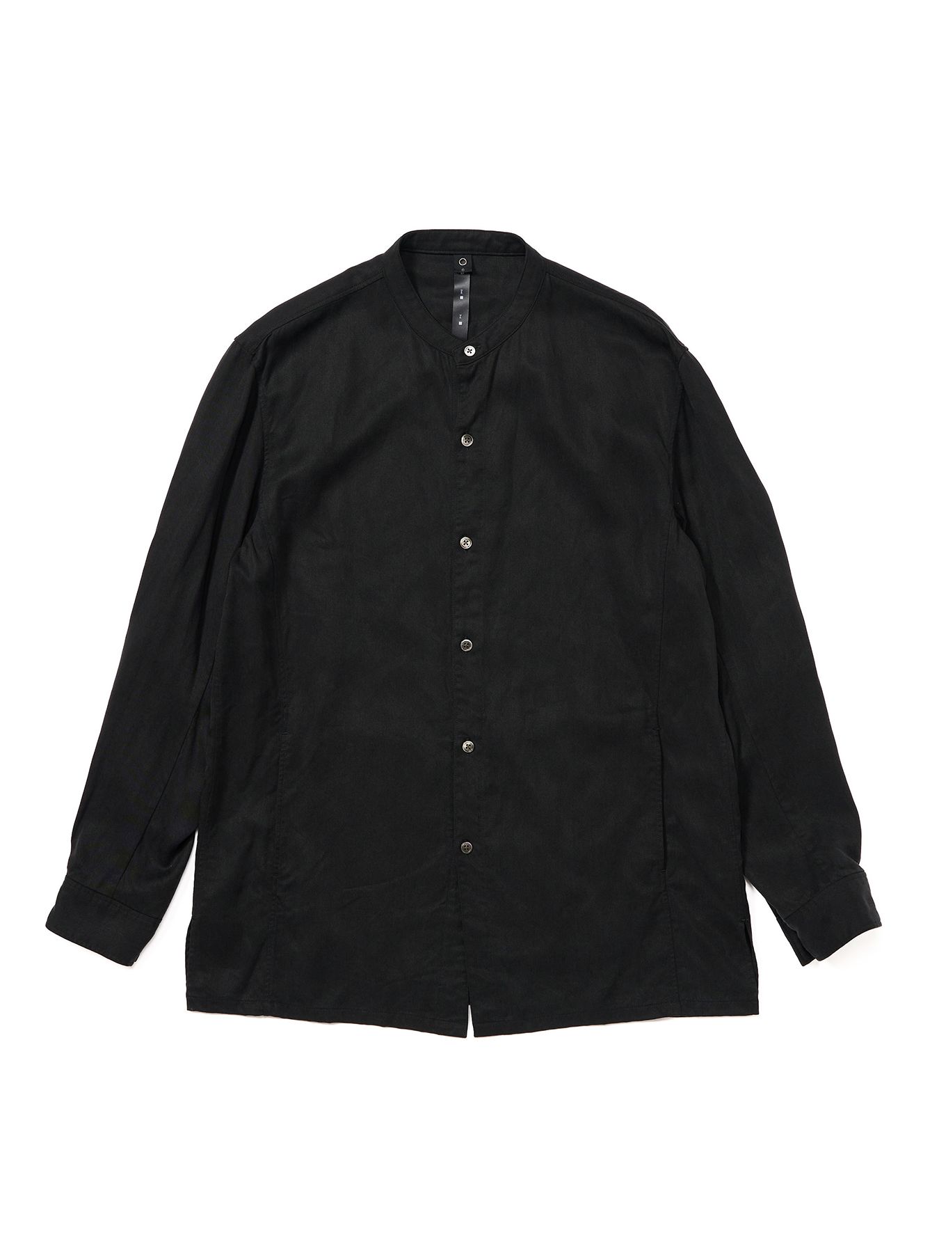 【予約品 9月23日(火) 締切】band collar shirt coat / バンドカラー シャツコート / ブラック