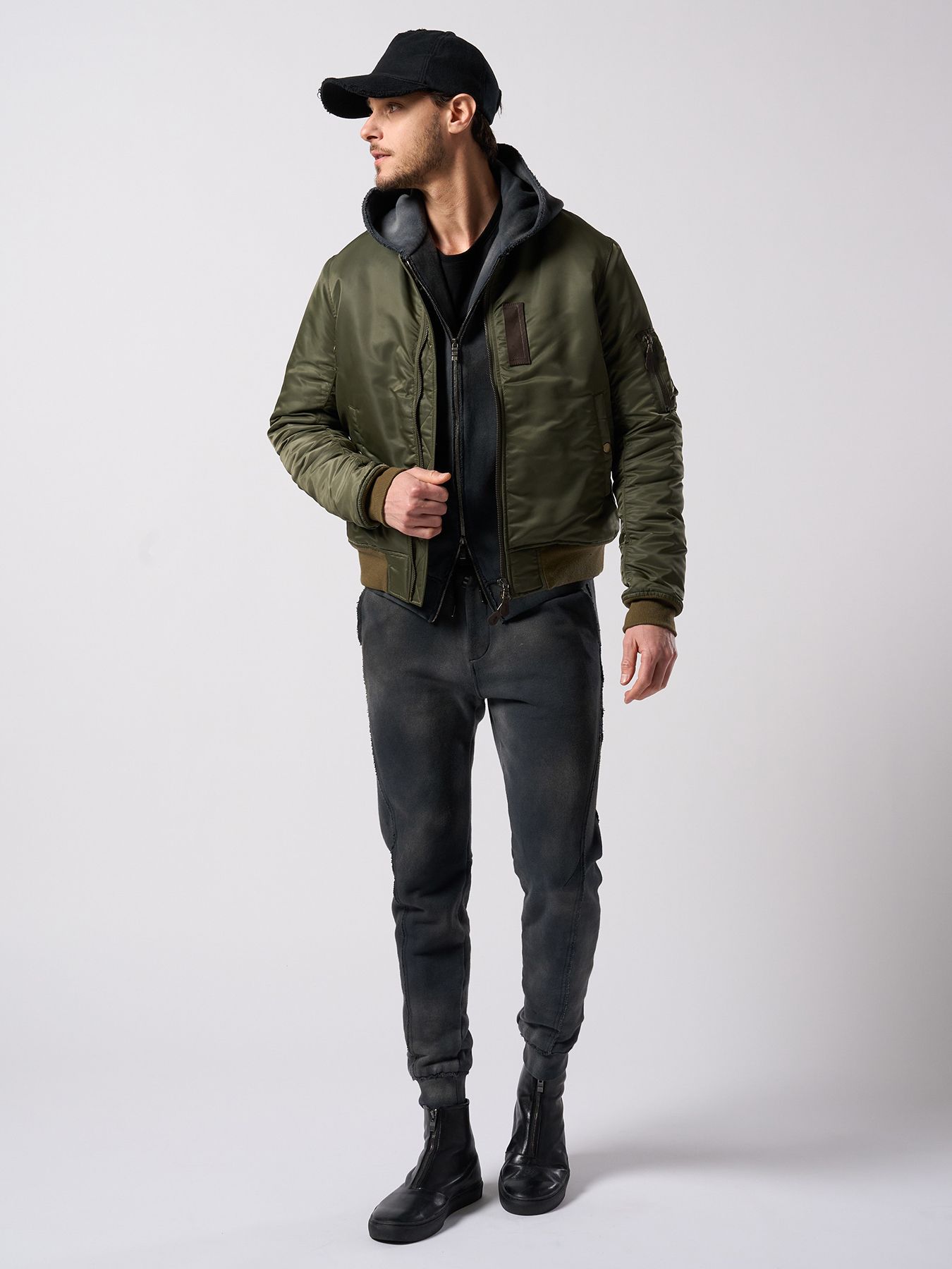 【予約品 4月19日(日) 18時締切】fade switching rib sweat pants / フェードスイッチング リブスウェットパンツ / フェードブラック