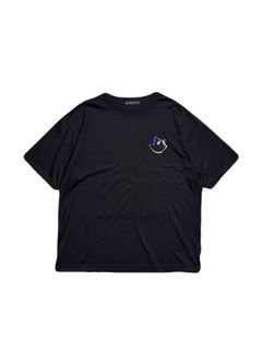 【予約品 3月9日(月) 18:00 締切】WO/JER S/TEE SMI/SWA / ウールジャージ スワロフスキー スマイル Tシャツ / ブラック