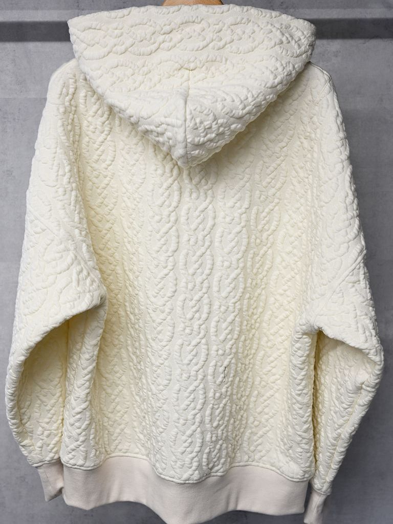 《予約品》 cable drop zip hoodie / パーカー / ホワイト
