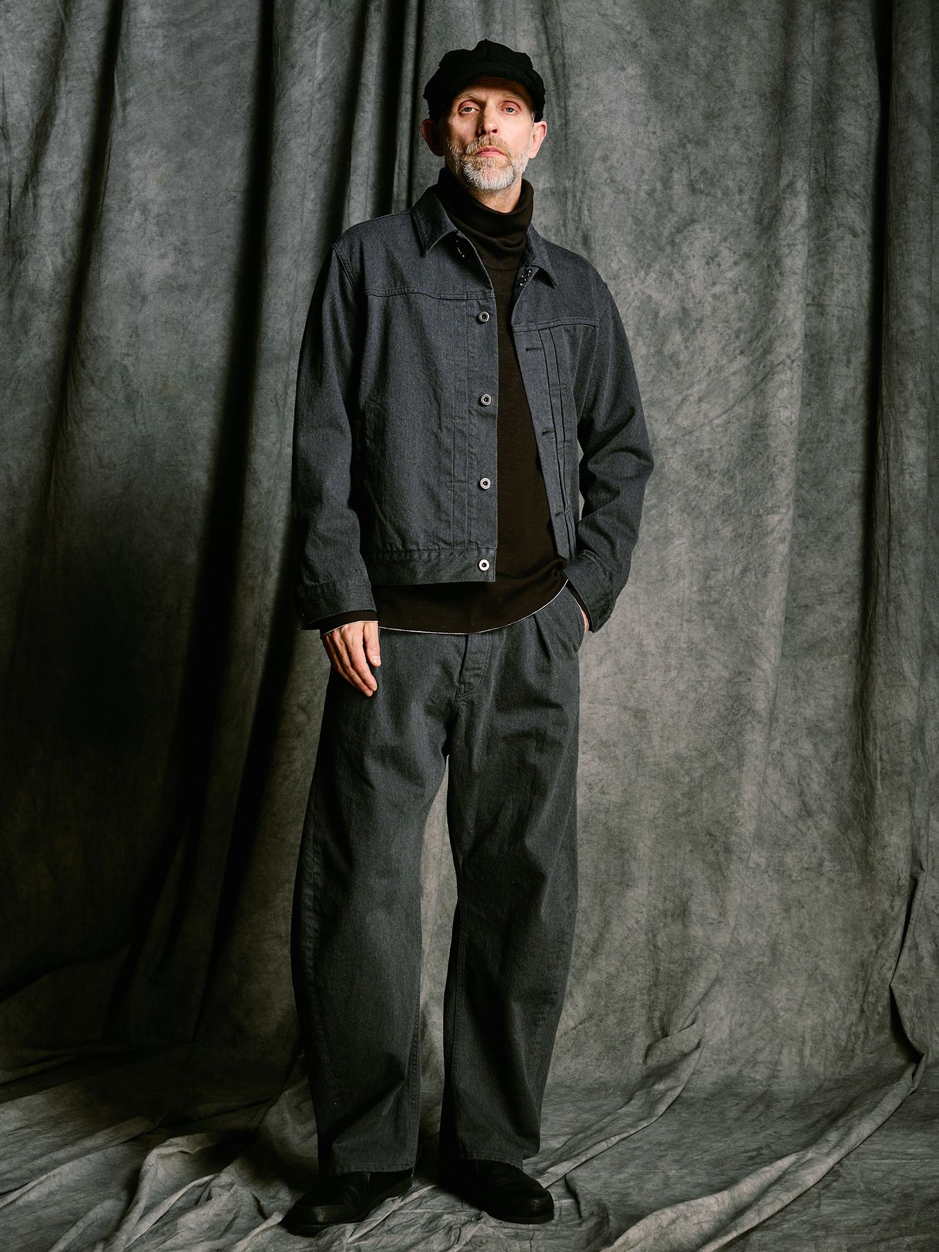 【予約品 4月19日(日) 18時締切】wide banana denim(OW)  / ワイドバナナデニム ワンウォッシュ / ダストチャコール