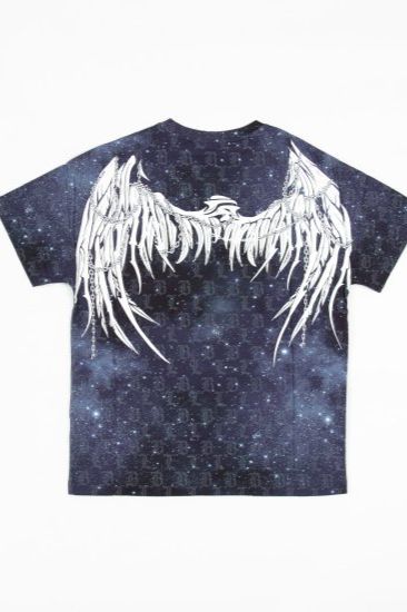 COSMIC PATTERN EAGLE WING T-SHIRTS/ ブラック 【BOY LONDON】