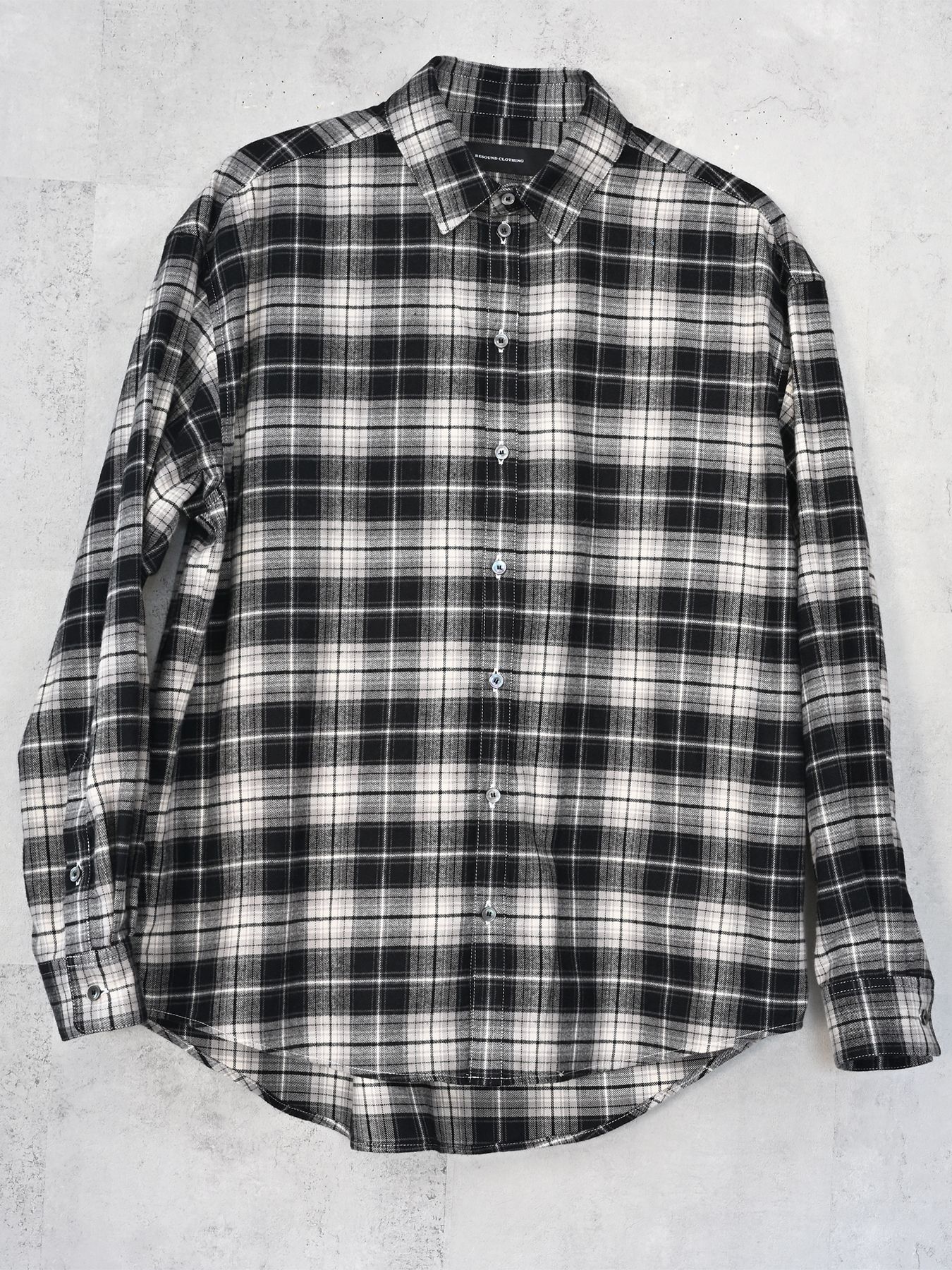 【予約品 9月6日(日) 締切】FLANNEL JACK SHIRTS / オーガニックコットン フランネルチェック ジャックシャツ / ブラック