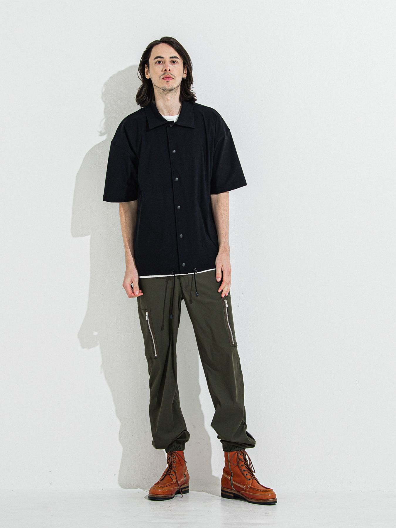 【予約品】NYLON HALF COACH JACKET / ナイロンハーフコーチジャケット / ブラック