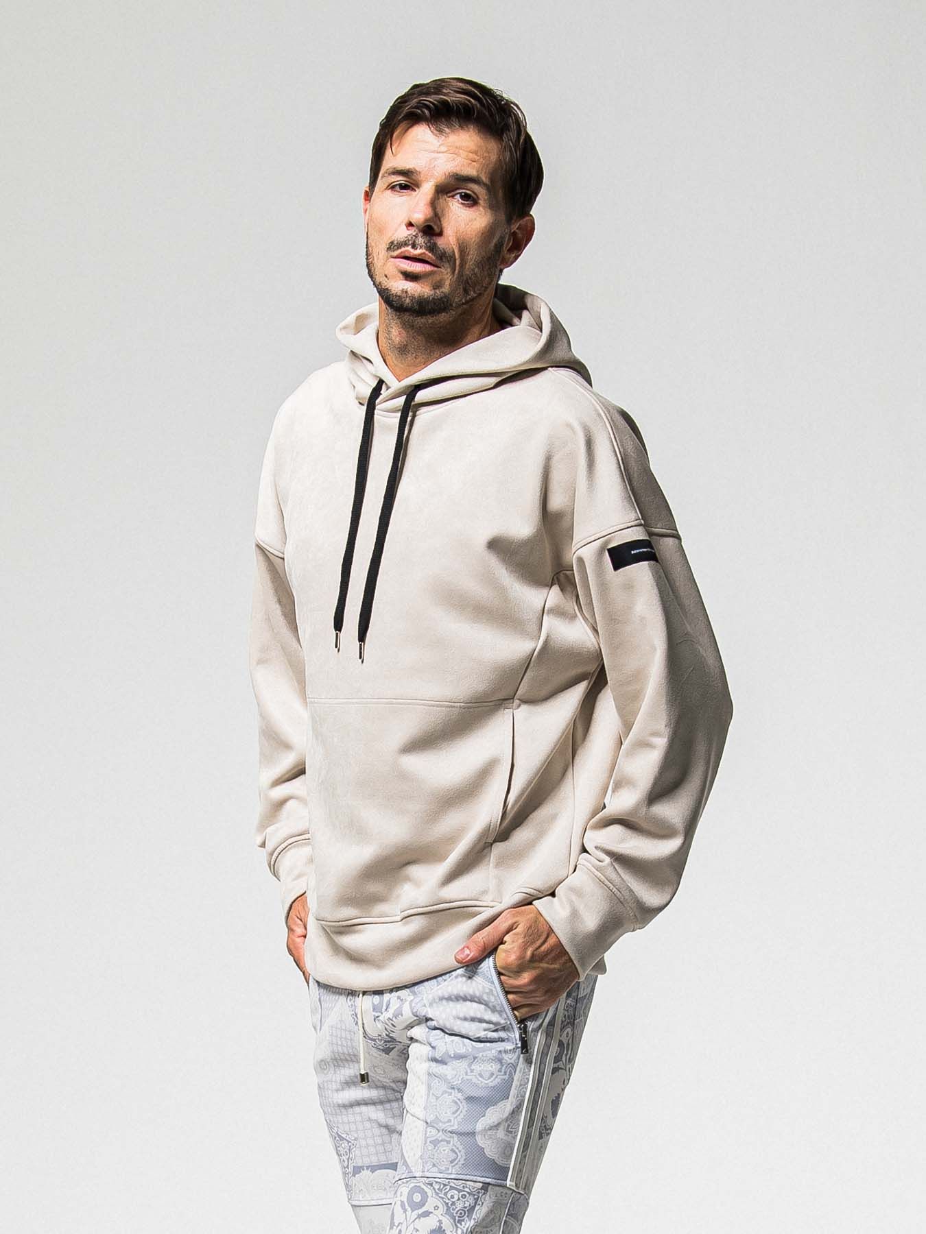 【予約品 8月31日(日) 締切】SUEDE LOOSE HOODIE / スウェード ルーズフーディ / グレージュ