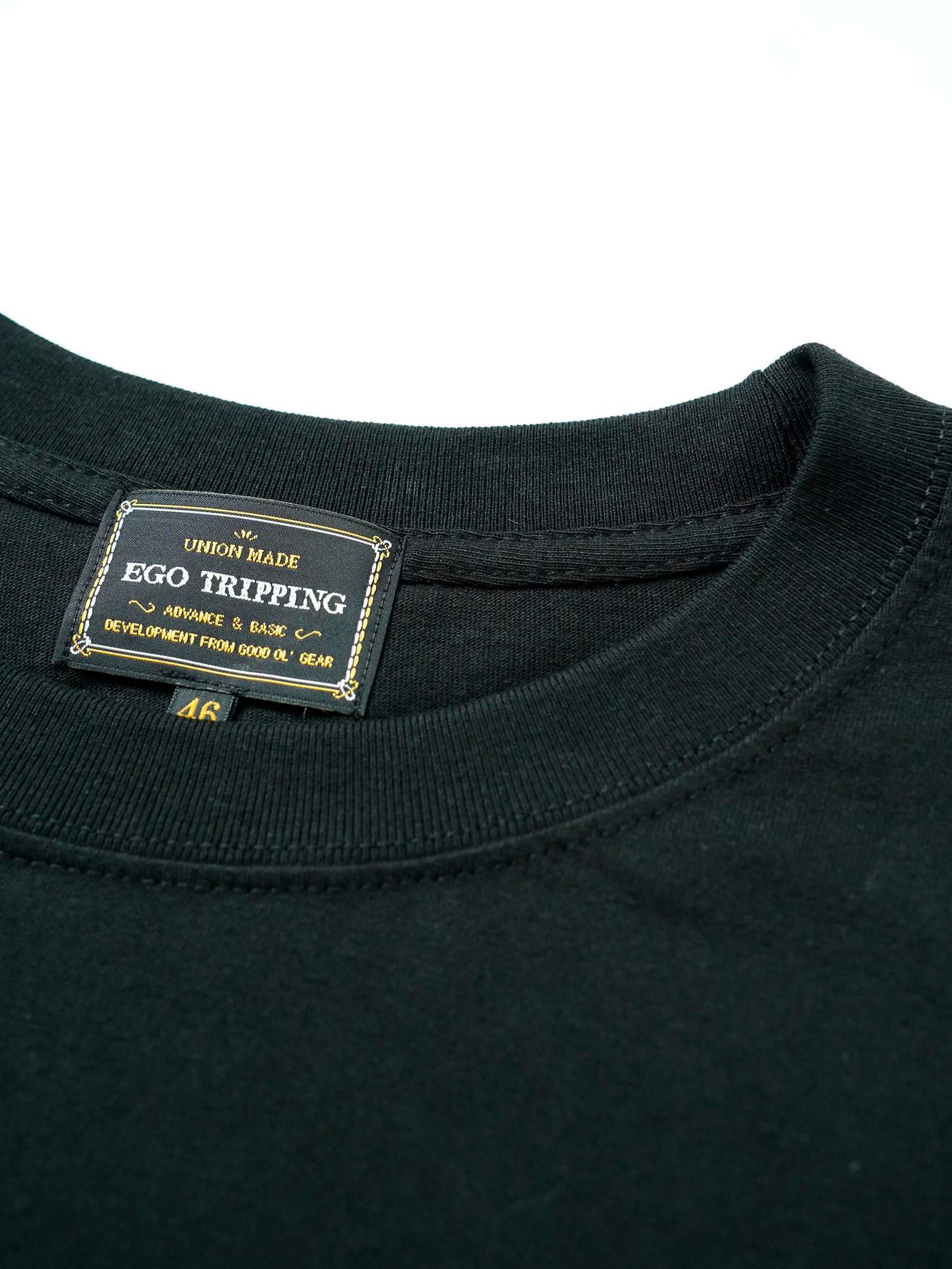 【予約品 11月9日(月) 締切】HEAVYOUNCE TEE Cw / ヘビーオンス バックプリントTシャツ / ブラック×ホワイト