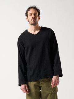 【予約品】 V-neck pullover shirt / Vネックプルオーバー / ダークチャコール