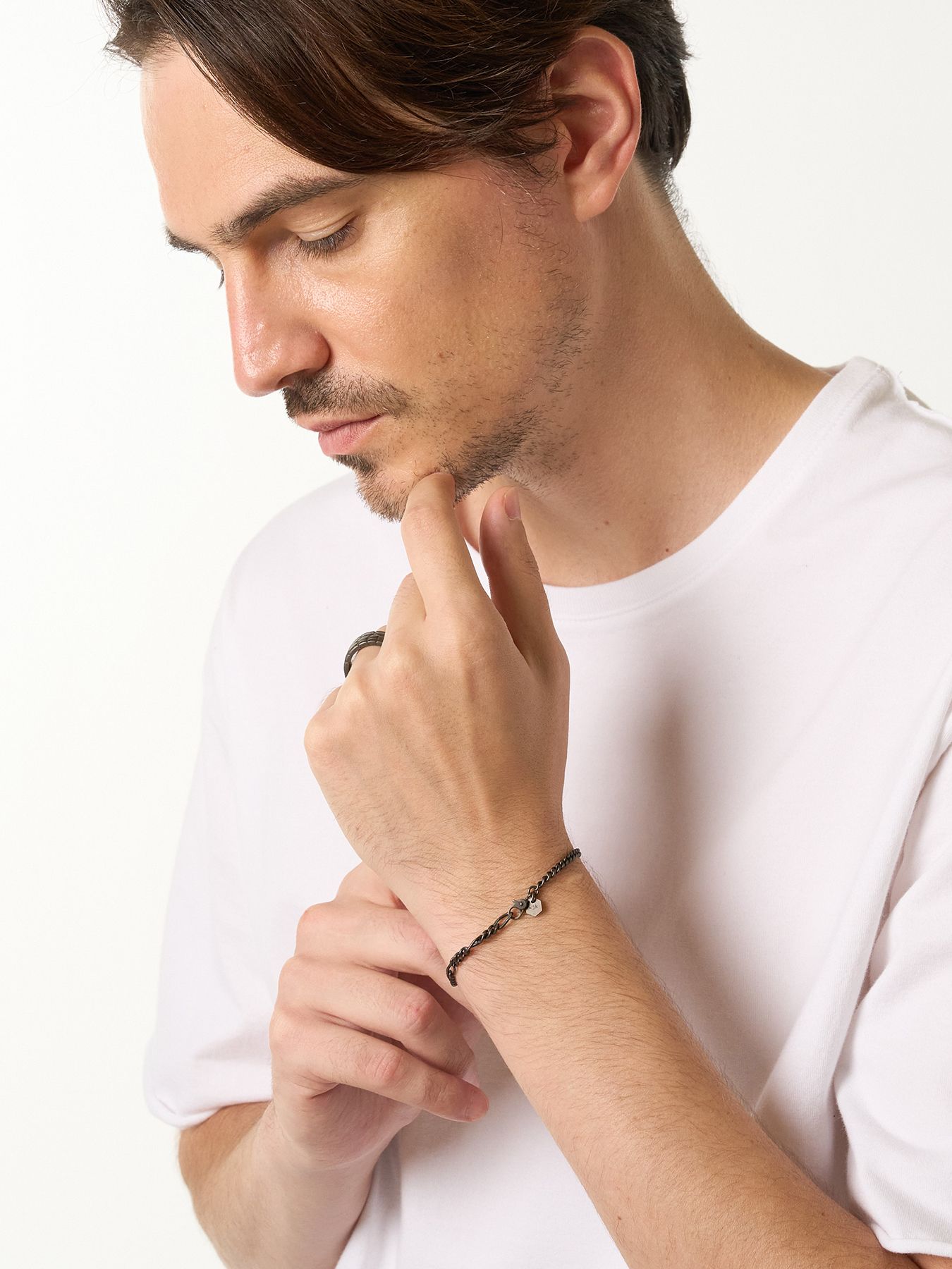 【予約品 9月23日(火) 締切】IVXLCDM ×wjk  slim chain bracelet / スリムチェーンブレスレット / ブラックコーティング