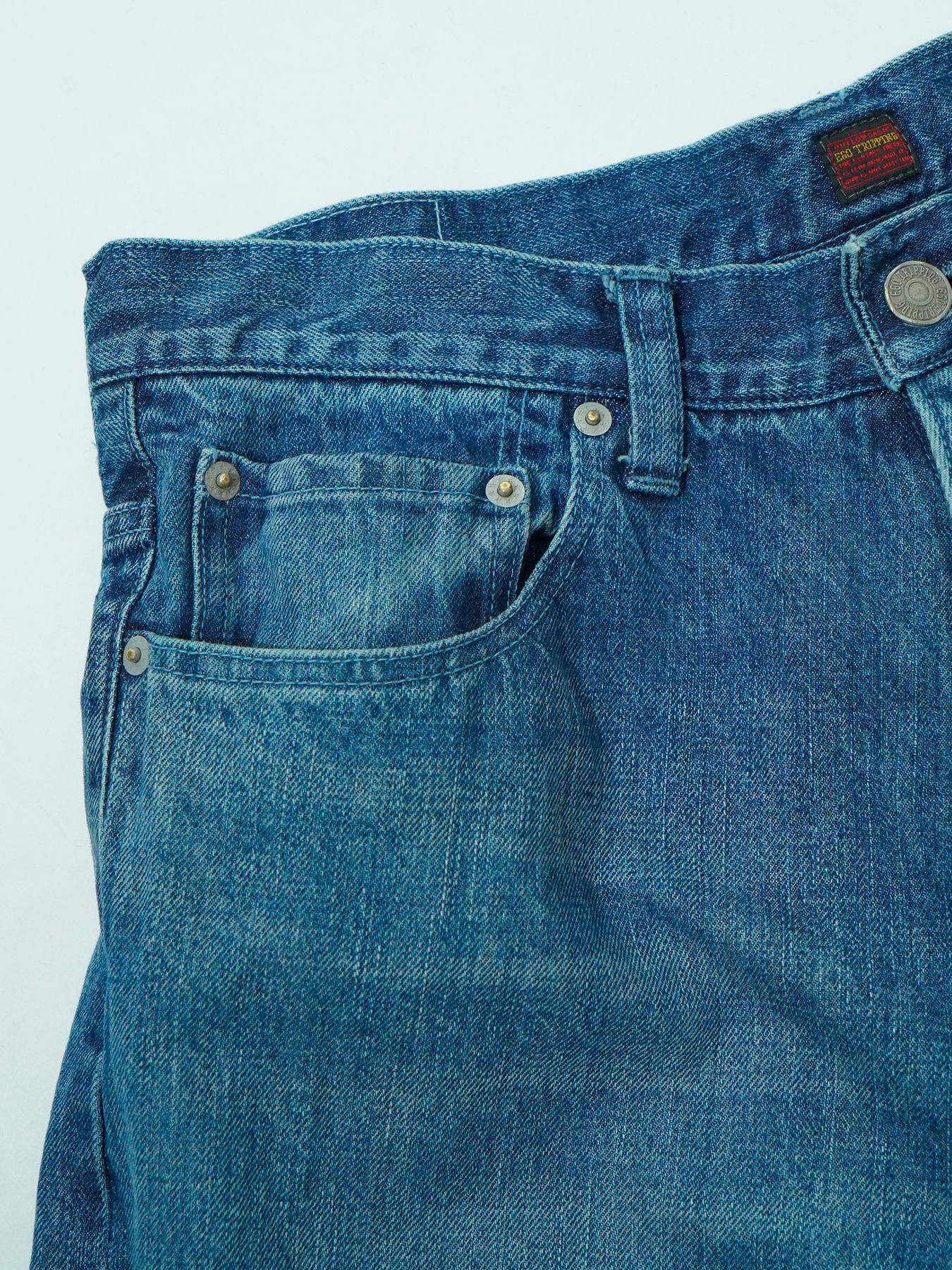 【予約品 5月7日(水)AM10時  締切】Fluxdenim used / ユーズド加工 デニムパンツ / インディゴ×ネイビー