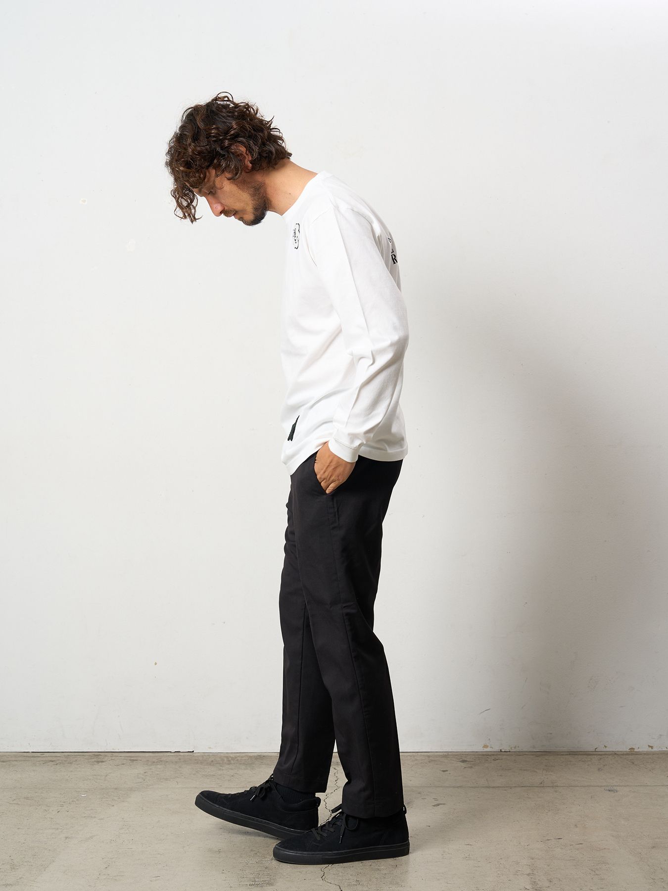 【予約品 5月8日(木) AM10時 締切】 5.6ozコットン天竺 CREATE YOUR OWN LUCK&マルチパッチワーク LS Tシャツ / ホワイト