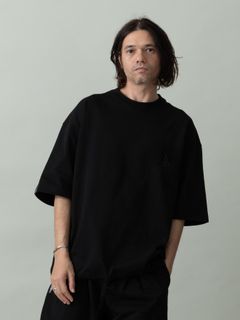 【予約品 2月1日(日) 締切】HEAVYJERSE spiky / ロゴ刺繍 Tシャツ / ブラック×ブラック