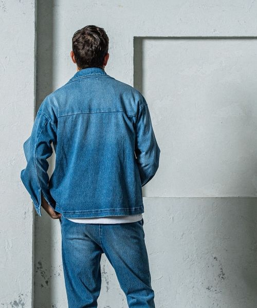 《予約11月17日19時締め》 DENIM JERSEY  OVER CPO  / デニムジャージ / ライトインディゴ