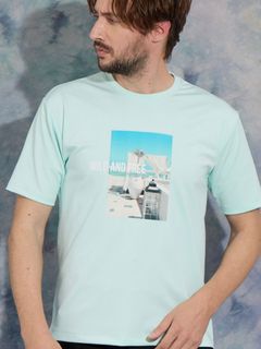 接触冷感プリントクルーネック半袖Tシャツ【HIDEAWAYS NICOLE】