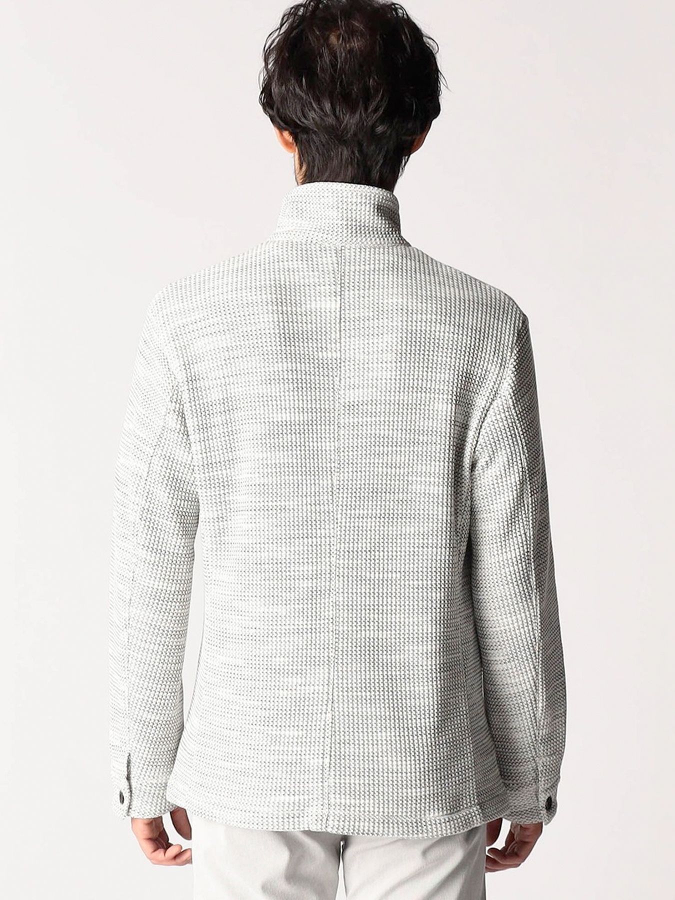 メランジワッフルカットジャケット / ホワイト 【NICOLE CLUB FOR MEN】