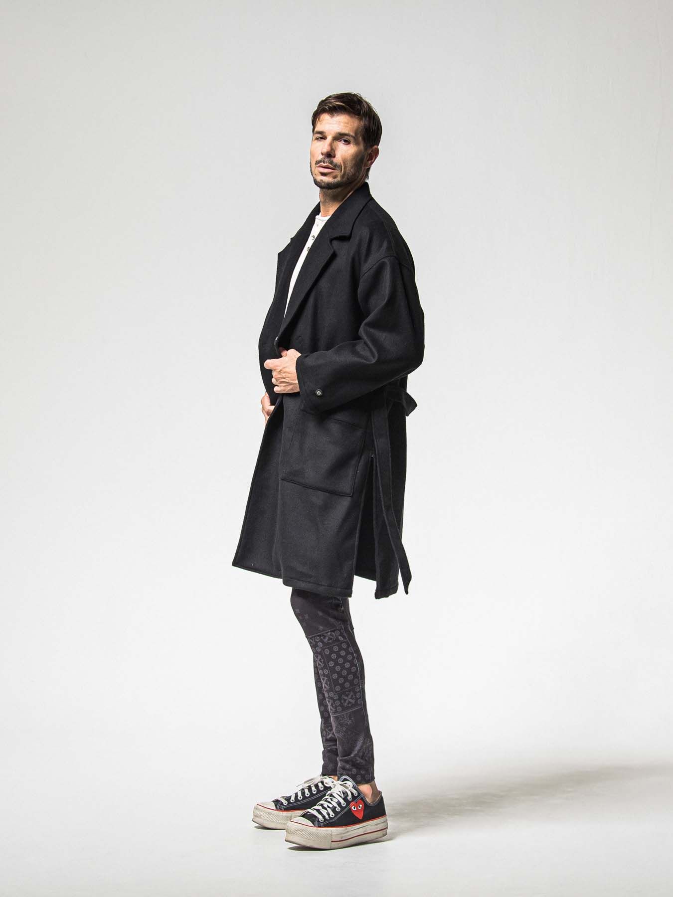 【予約品 】GOWN OVER COAT / ガウンオーバーコート / ブラック