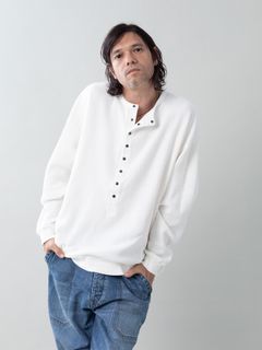 【予約品 5月27日(水) 締切】Deepfront / レールニット カットソー / ホワイト