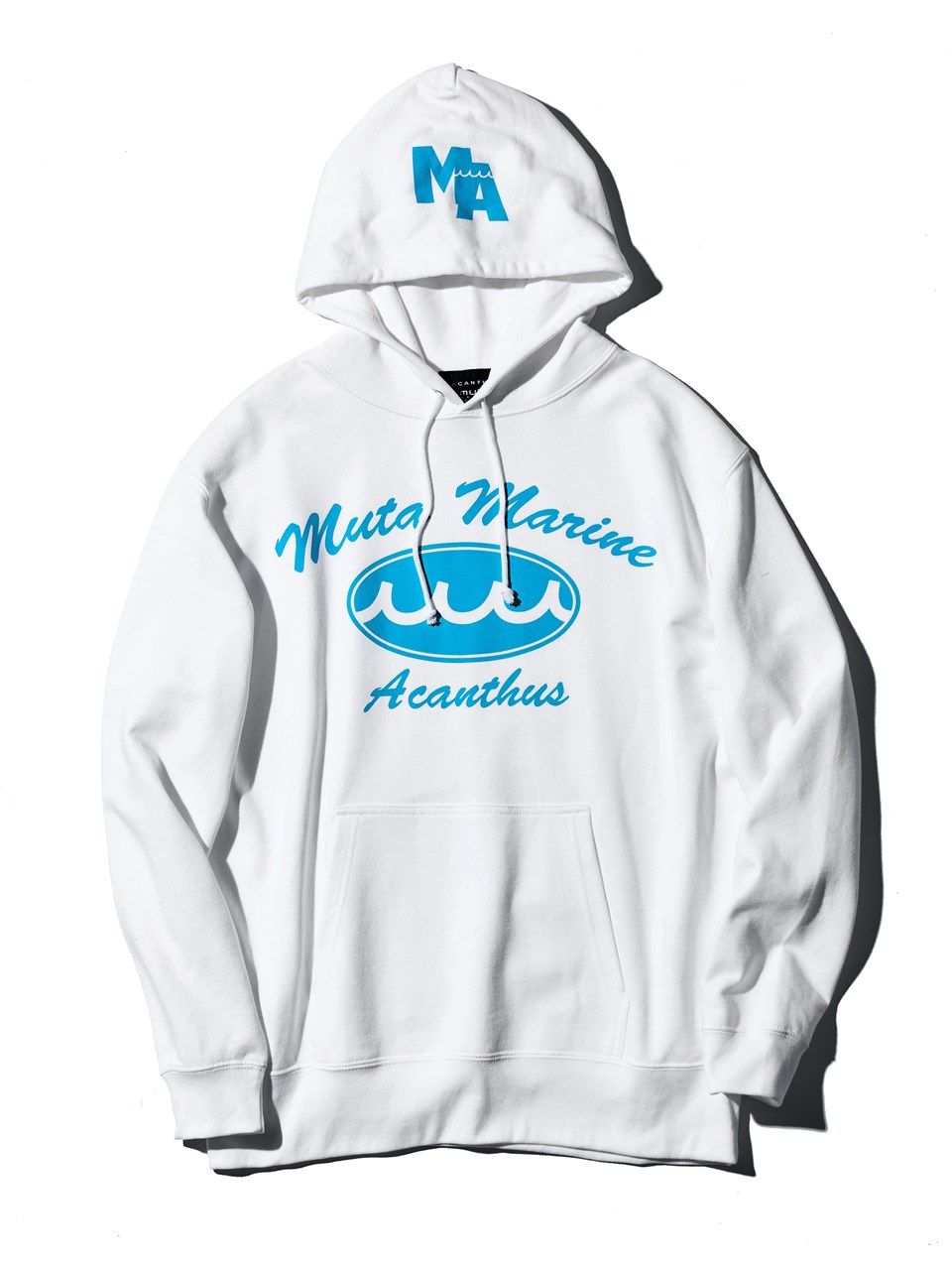 (予約品2023年10月19日18時締め) muta Script Logo Hooded Sweatshirts / フードスウェット / ホワイト 【Acanthus×muta】