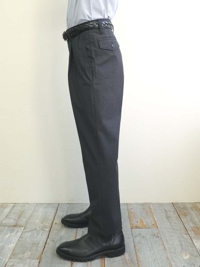 TC オフィサーパンツ 2タックチャコールグレーmade in Japan 【BROOKYM OVERALL】