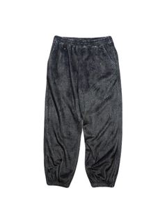 【予約品 3月9日(月) 18:00 締切】FLEECE DENIM PANTS / デニムプリント フリース イージーパンツ / ブラック