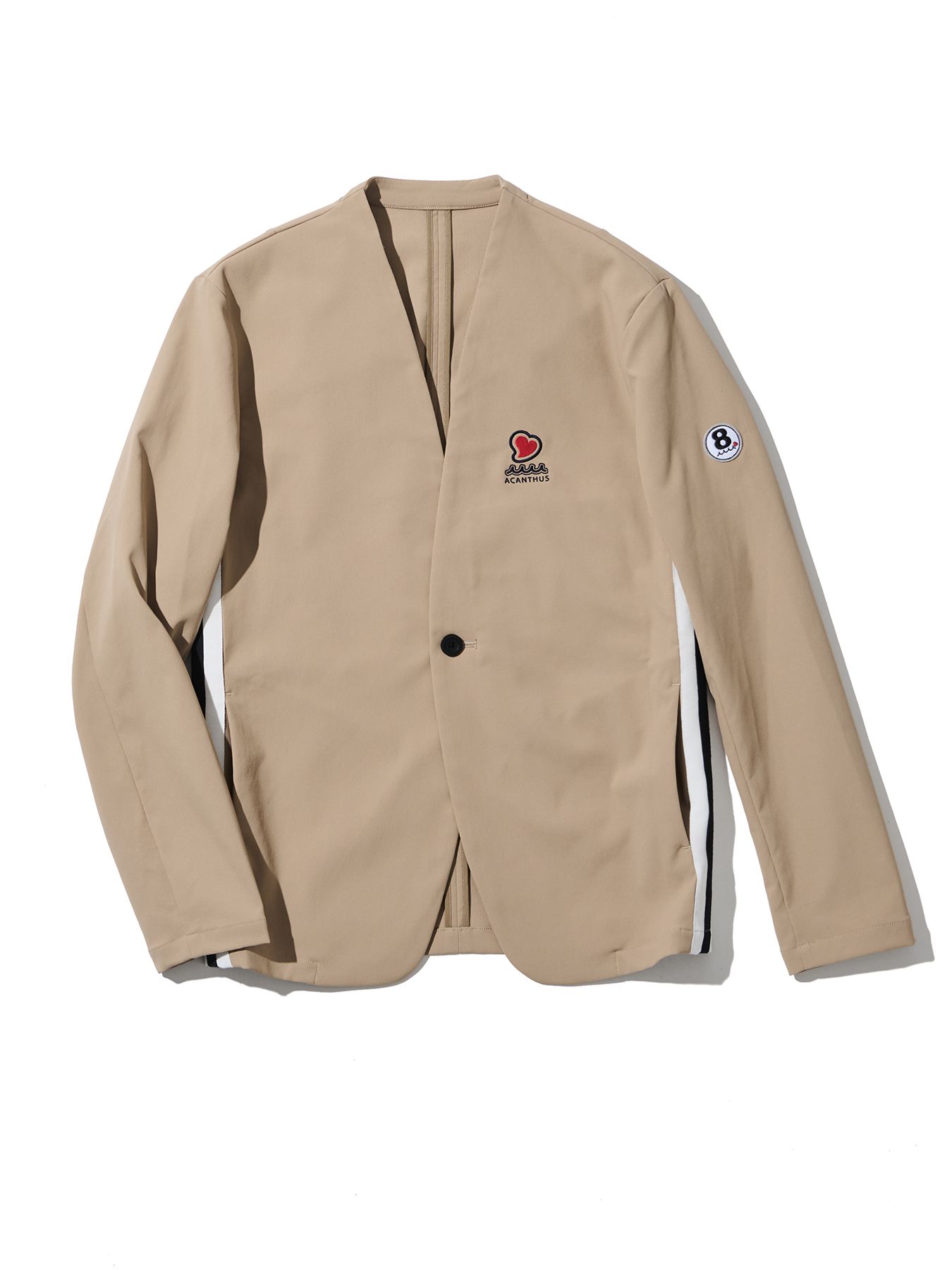 【予約品 10月9日(木) 締切】muta sweet no collar jacket / ノーカラージャケット / ベージュ【Acanthus × muta MARINE】