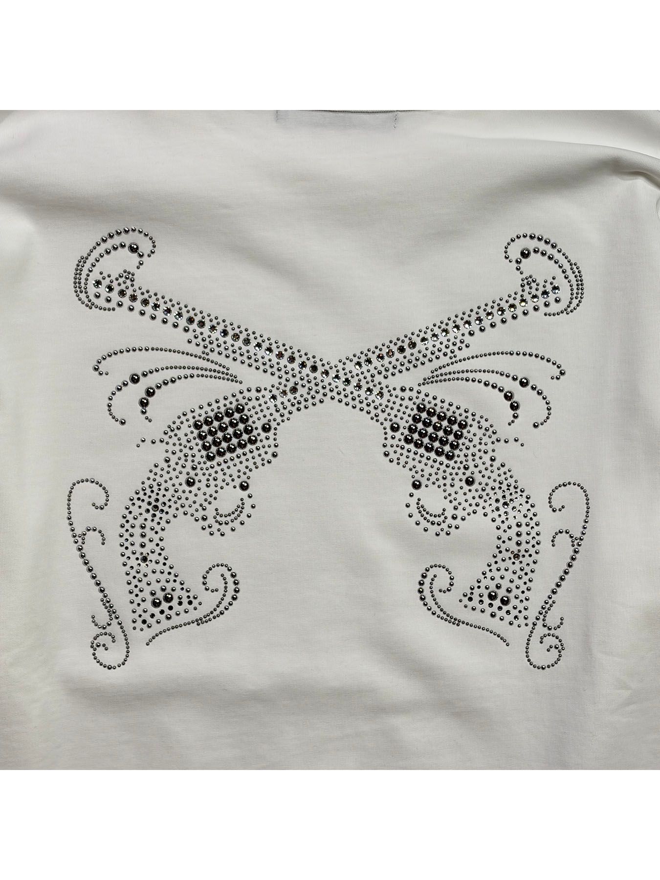 【予約品 3月9日(月) 18:00 締切】CROSSGUN METAL L/S T / メタル&クリスタルクロスガン ロンT / ホワイト