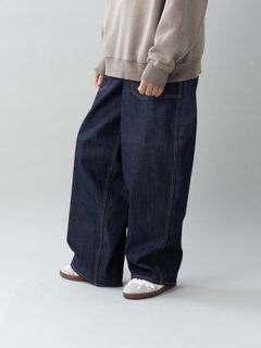 【予約品 5月6日(水) 締切】USN-DENIMTROUSERS / デニムミリタリーパンツ / インディゴ × 金茶ステッチ
