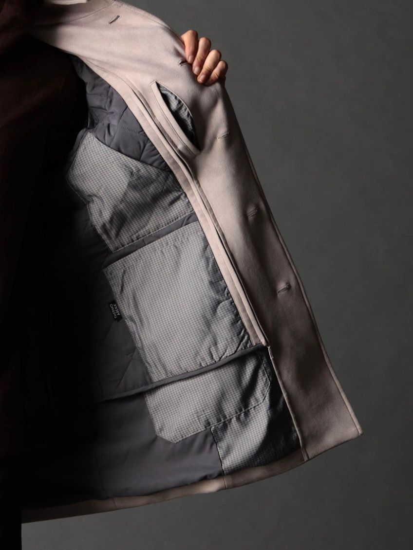 ベストライナー付き スタンドコート撥水性 ベージュ 【NICOLE CLUB FOR MEN】