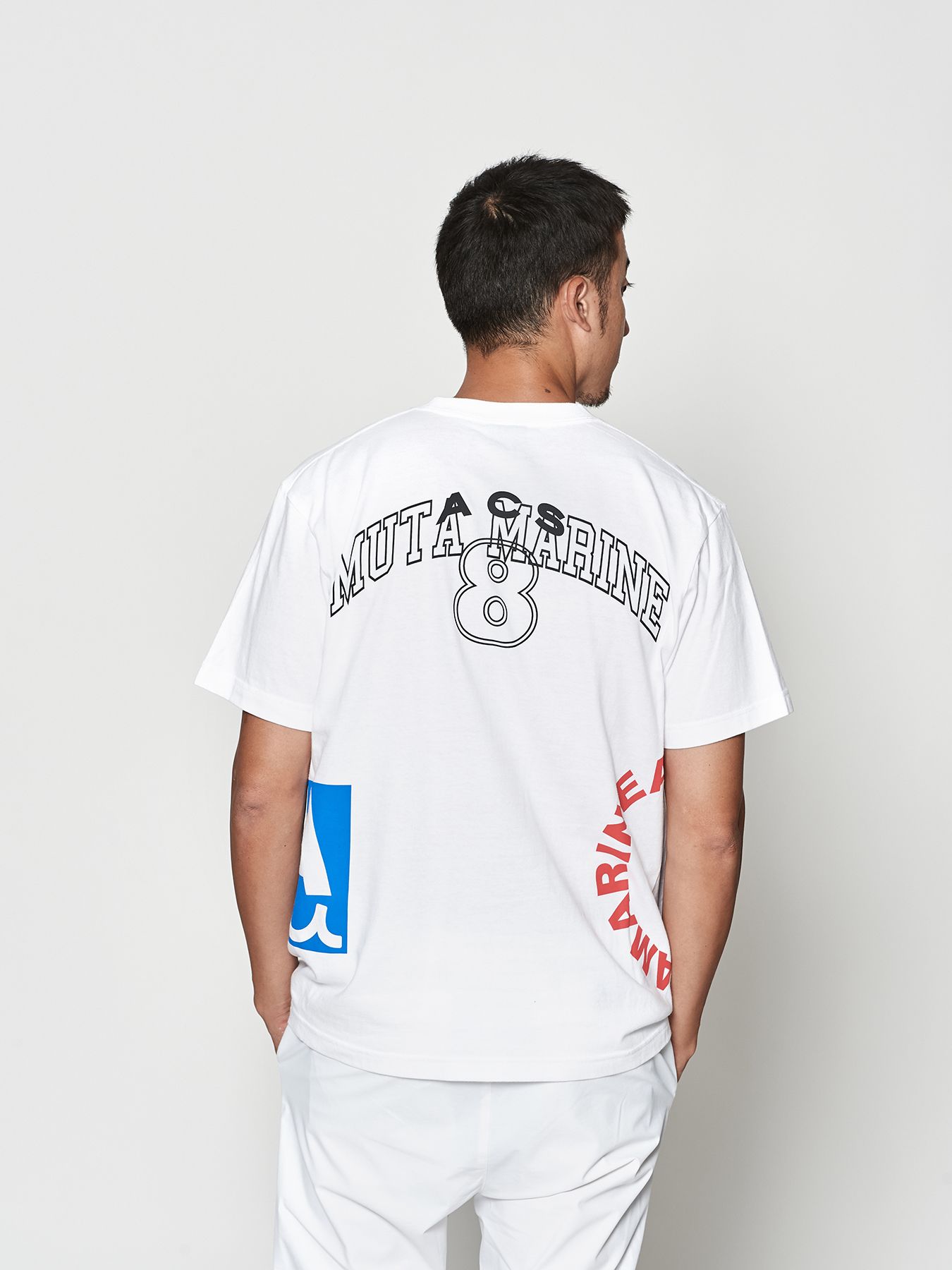 【予約品 10月9日(木) 締切】muta Test Print Tee / Tシャツ / ホワイト【Acanthus × muta MARINE】