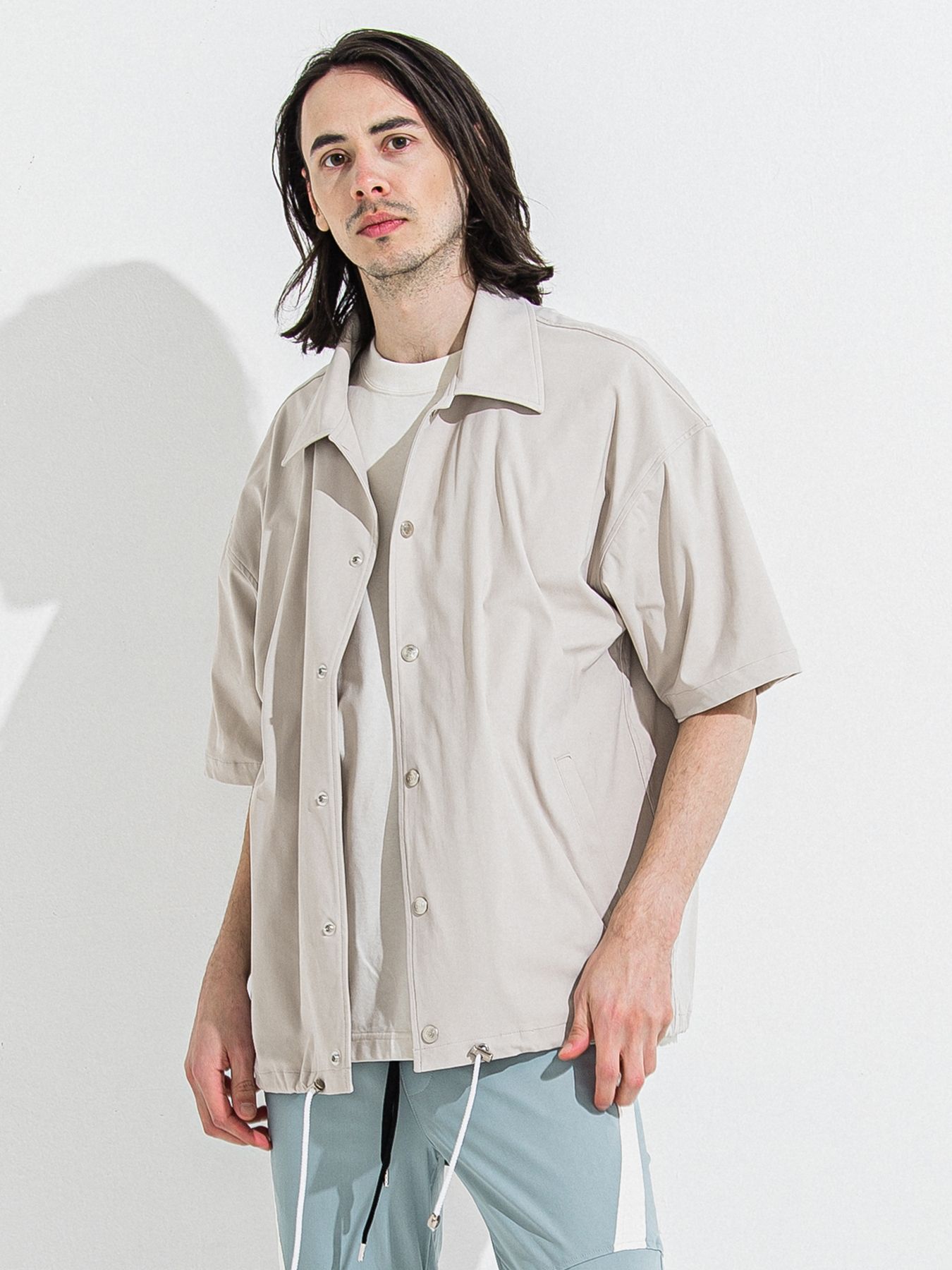 【予約品 】NYLON HALF COACH JACKET / グレージュ