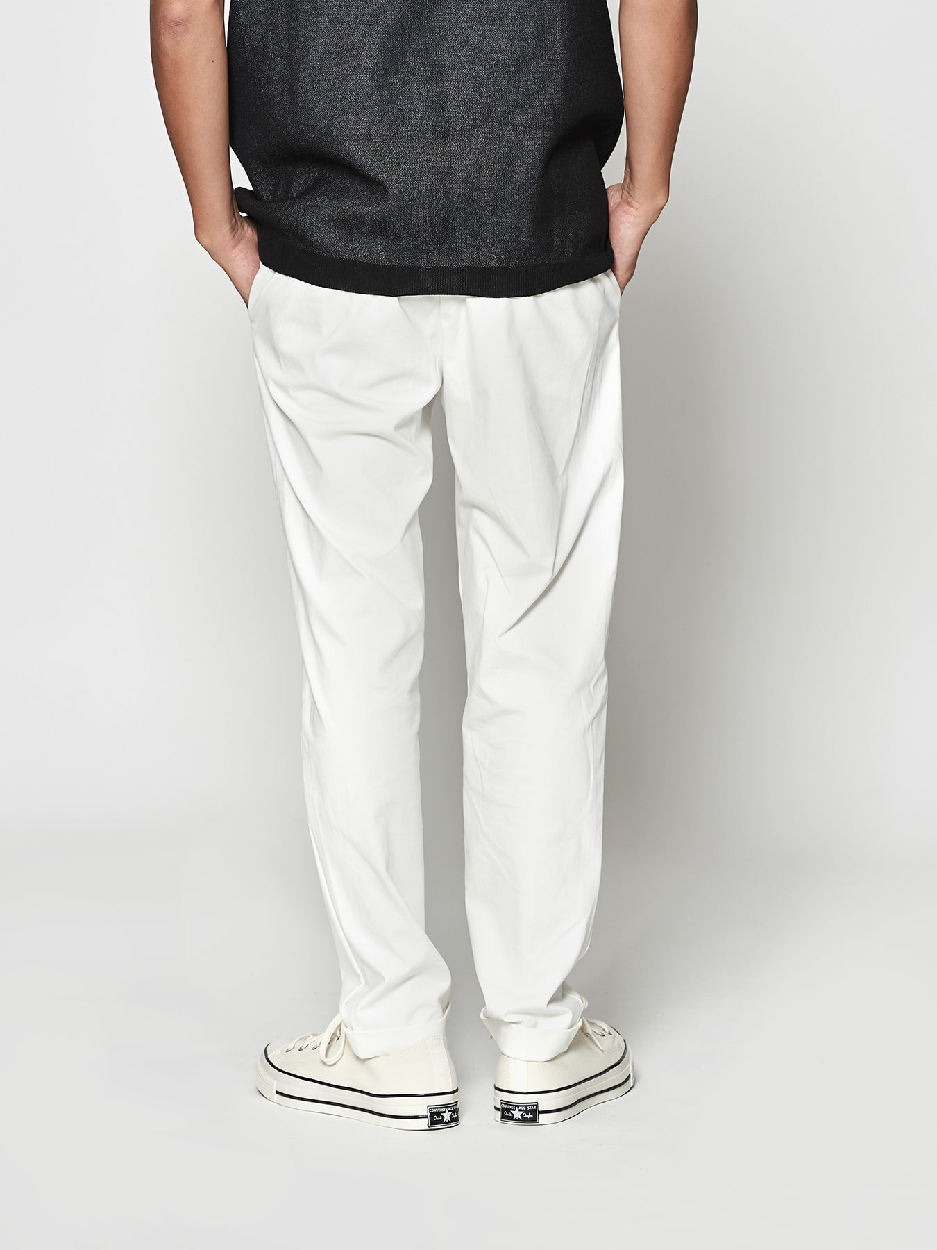 【予約品 10月9日(木) 締切】muta Easy Tight Slacks / イージータイトスラックスパンツ / ホワイト【Acanthus × muta MARINE】