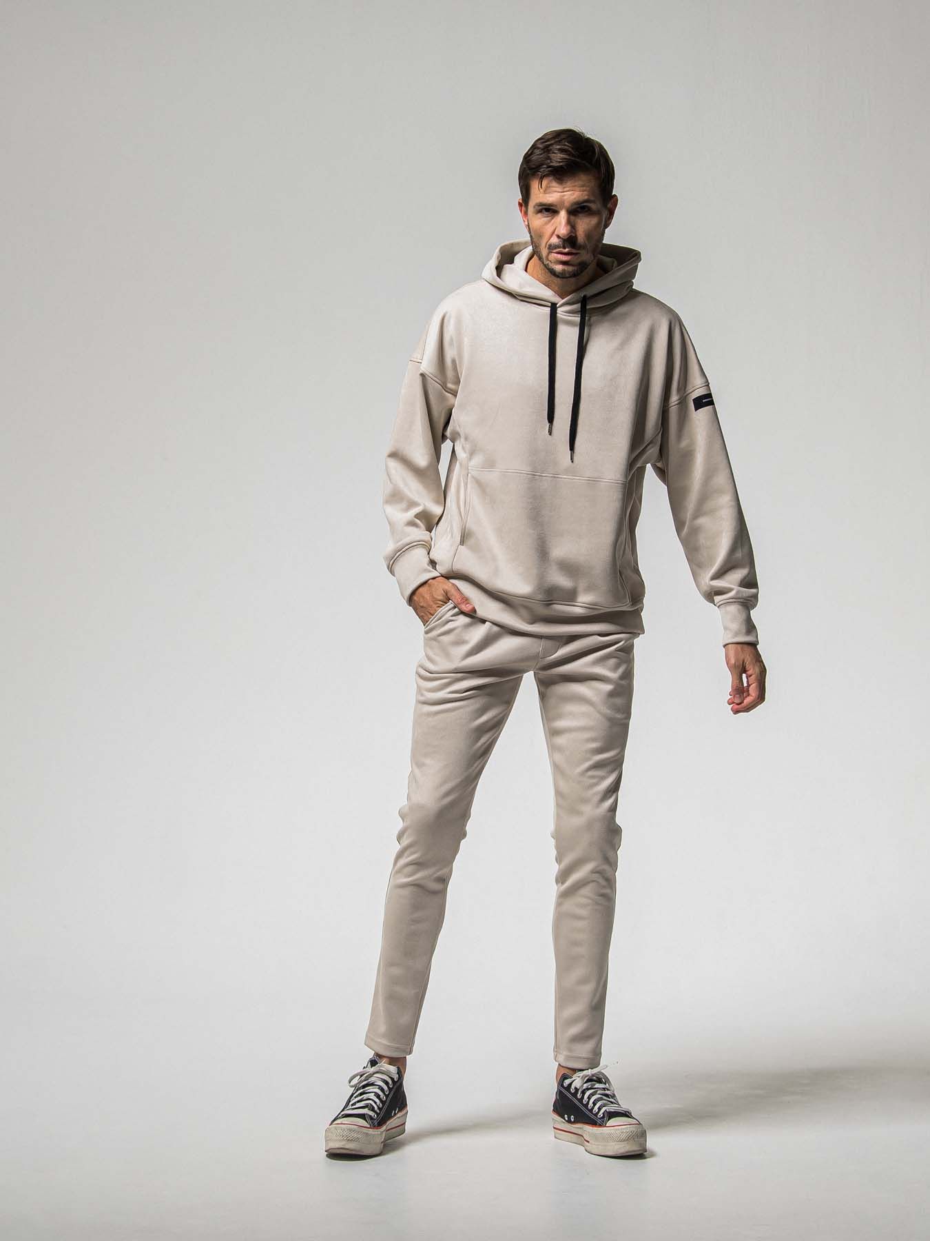 【予約品 8月31日(日) 締切】CHRIS EASY SUEDE TUCK PANTS / クリス イージー スウェードタックパンツ / グレージュ