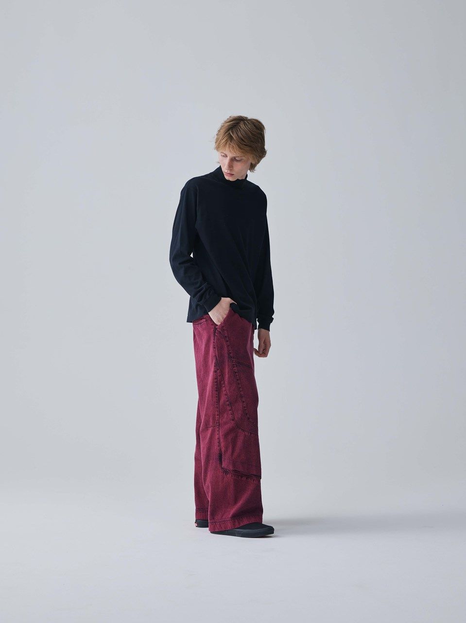 COMBED YARN HI NECK CS  / ハイネックTシャツ / ブラック 【Iroquois.イロコイ】