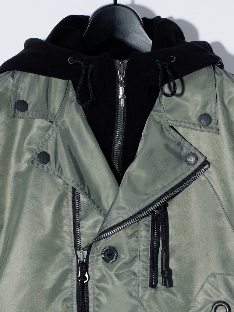 SWITCHBLADE ジャケット 青/白 SWITCHBLADE - 【予約品】 FAKE LAYERED NYLON JK w/HOOD