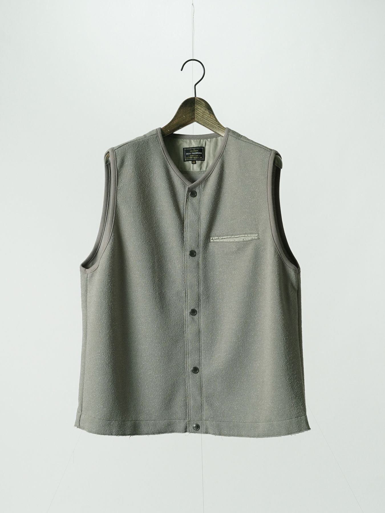 【予約品 5月27日(水) 締切】BOUCLE-VEST / ウール混ブークレー ベスト / ベージュ