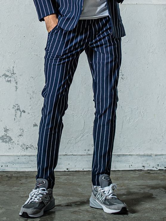 《予約11月17日19時締め》 CHRIS EASY  PANTS / イージーパンツ / ネイビー・ストライプ
