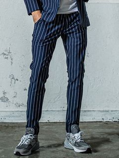 《予約11月17日19時締め》 CHRIS EASY  PANTS / イージーパンツ / ネイビー・ストライプ