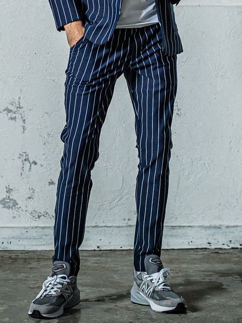 《予約11月17日19時締め》 CHRIS EASY  PANTS / イージーパンツ / ネイビー・ストライプ