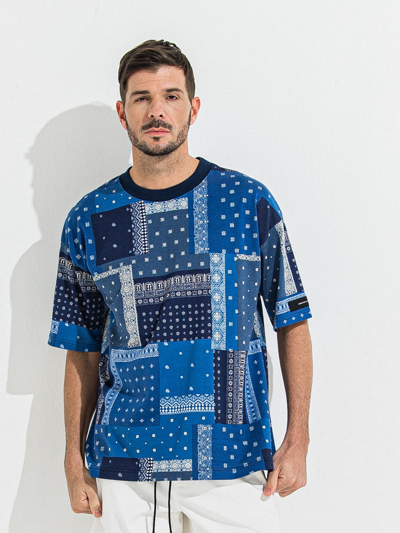 【予約品 】BANDANA OVER TEE / バンダナオーバーサイズTシャツ / ネイビー