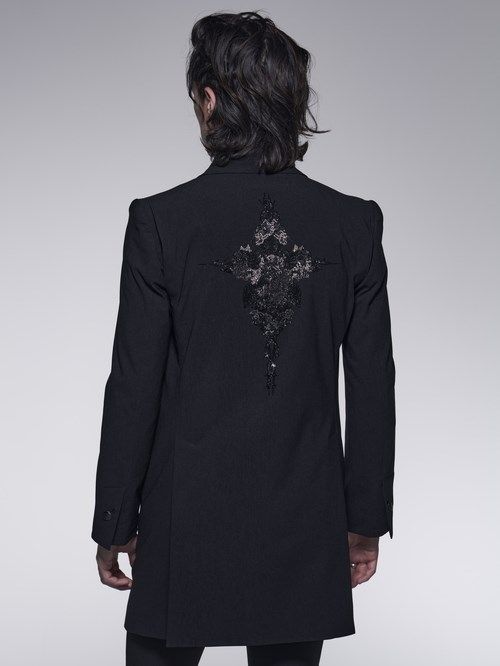 《予約品》 LongJacket / 背中スワロフスキー装飾ロングジャケット / ブラック 【kiryuyrik】 9月以降入荷予定