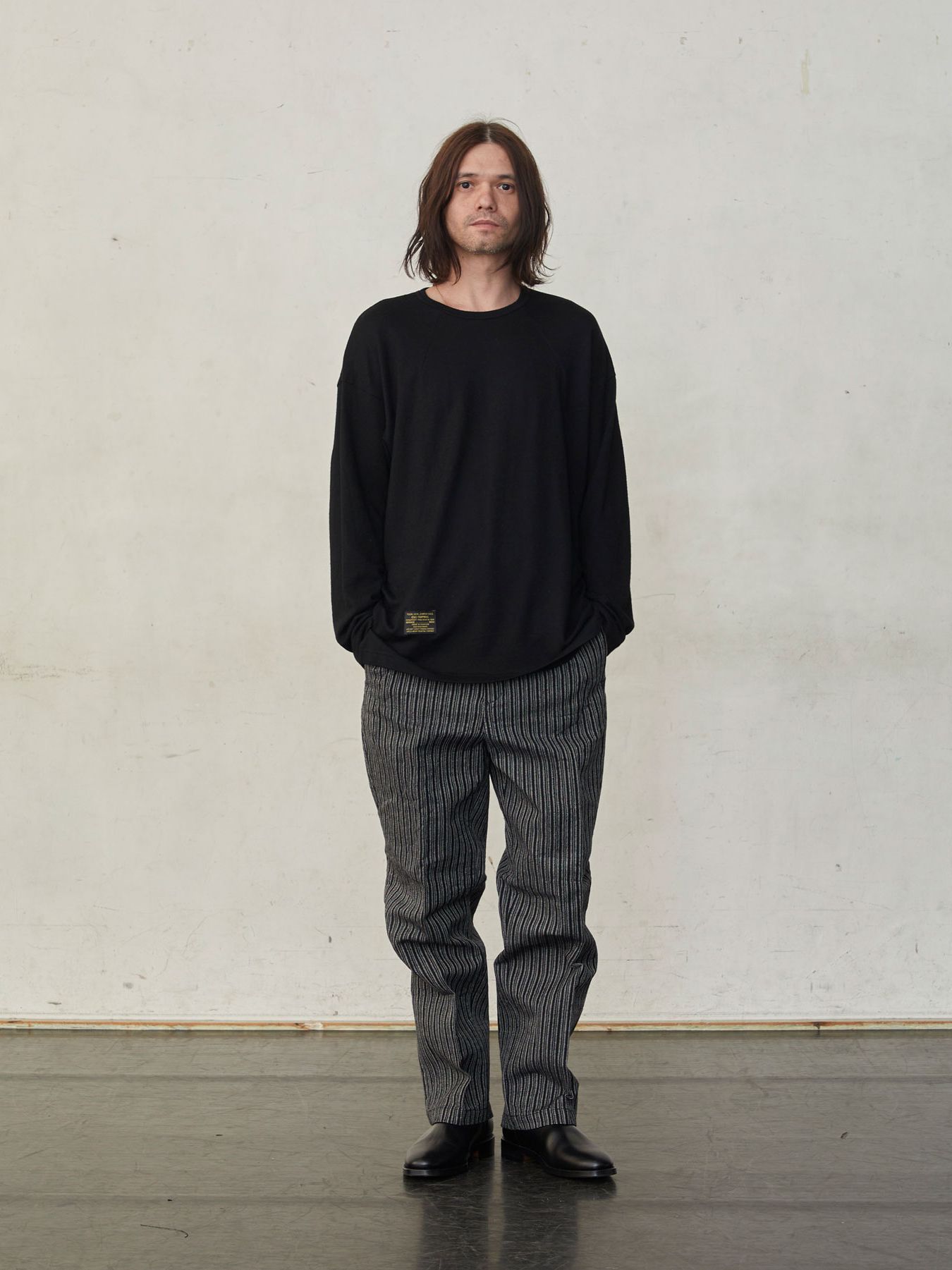 【予約品】 WASHABLE WOOL TEE / ウールTシャツ / ブラック