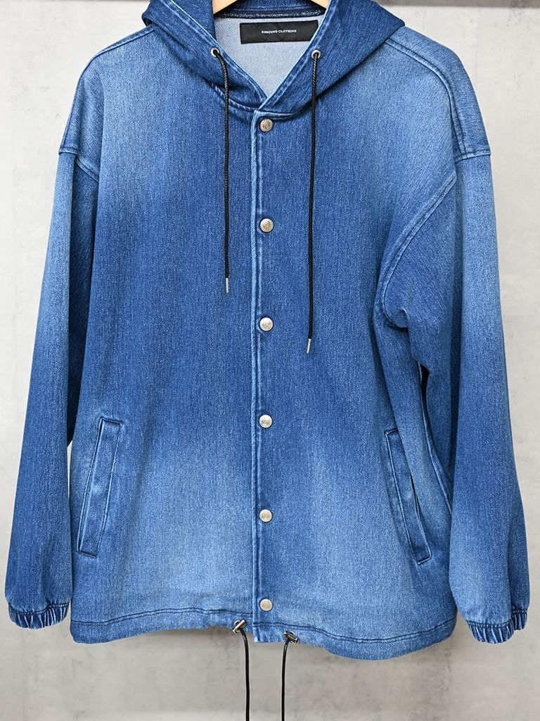 《予約11月17日19時締め》 DENIM JERSEY  coach hoodie / ジャケットパーカー / ダークインディゴ